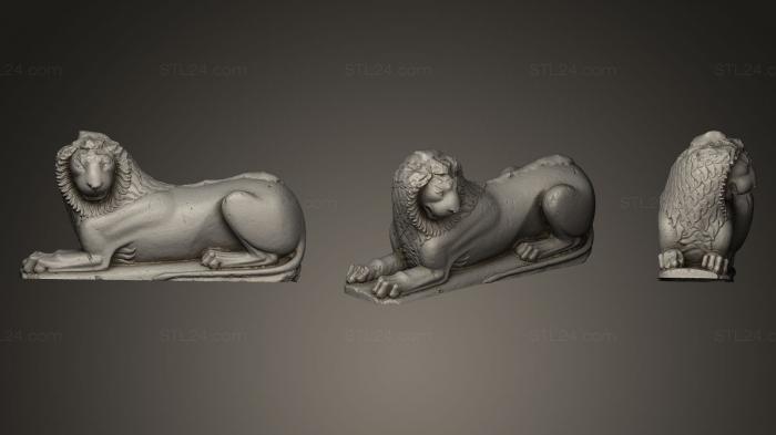 Статуэтки животных (Лежачий Лев, STKJ_0415) 3D модель для ЧПУ станка